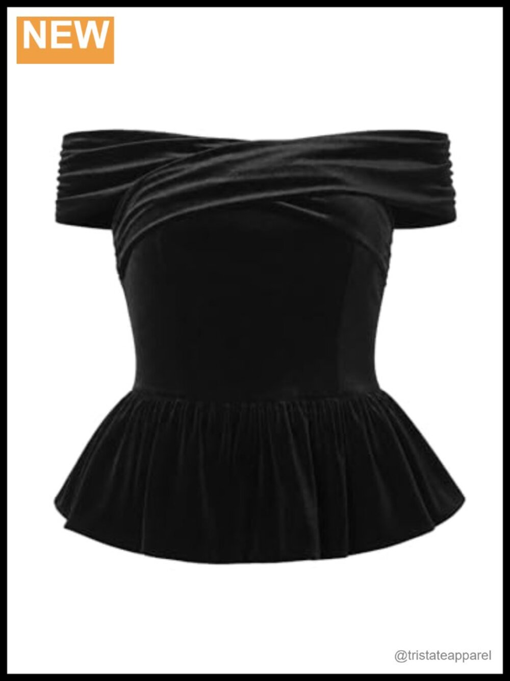 Off Shoulder Velvet Peplum Blouse Formal Cocktail Top